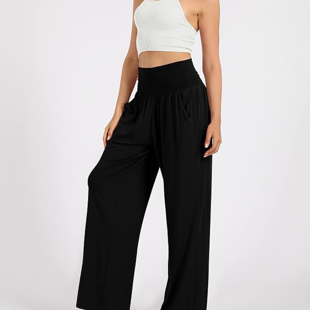 ODODOS Women's Wide Leg Palazzo Lounge Pants with Pockets